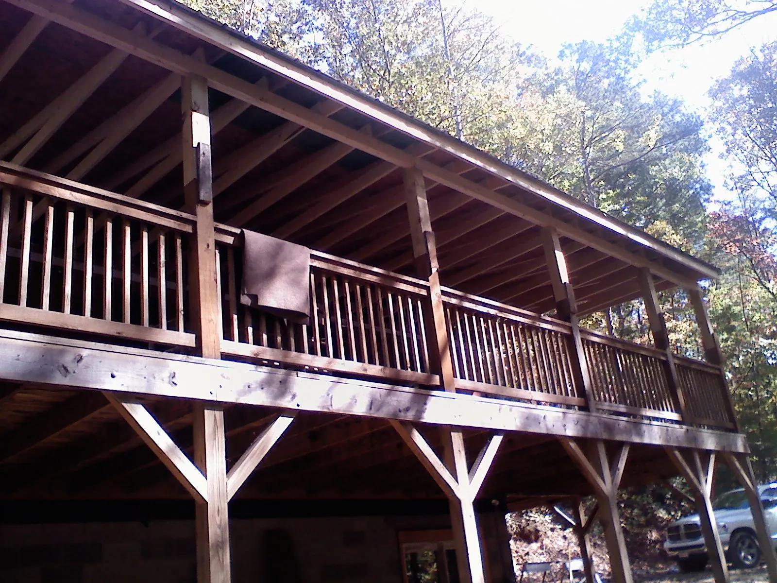 Timber framing under a new elevated porch and deck — Roof Leak Repair in Bearsville by Roofing Brothers
